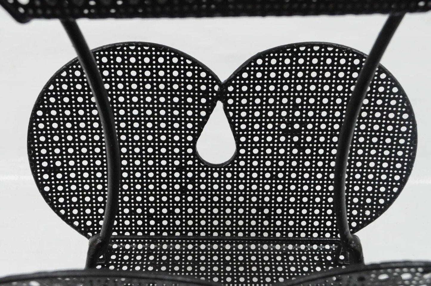 Mathieu Mategot Mid Century Modern Black Hairpin Metal Mesh 2 Tier Magazine Rack