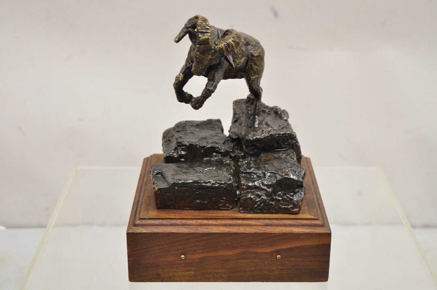 Vintage Wally Shoop 1985 Bronze Ram Bighorn Sheep Sculpture Limited 13/250