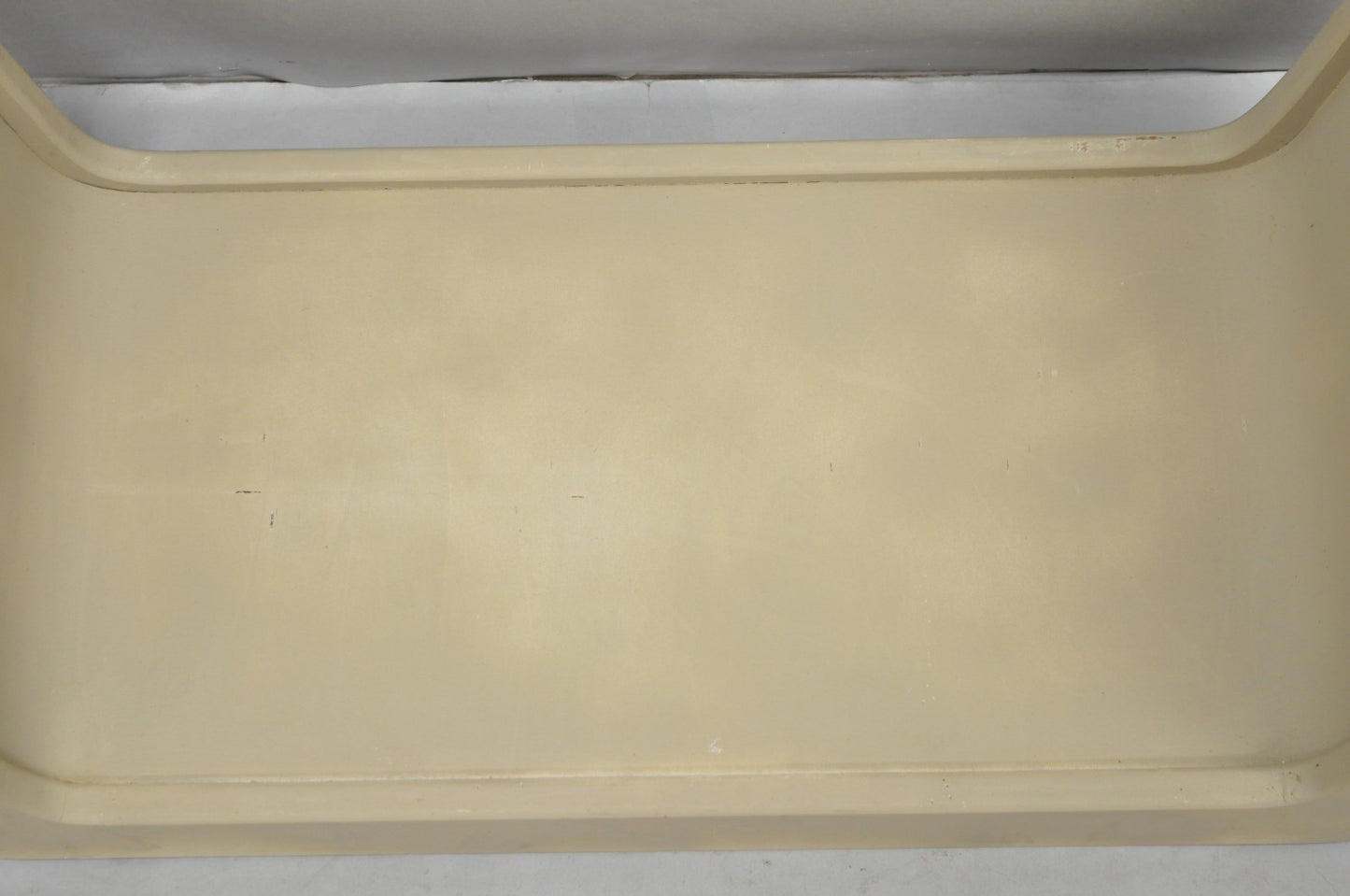 Vintage Mid Century Modern Painted Walnut Waterfall Base Glass Top Coffee Table