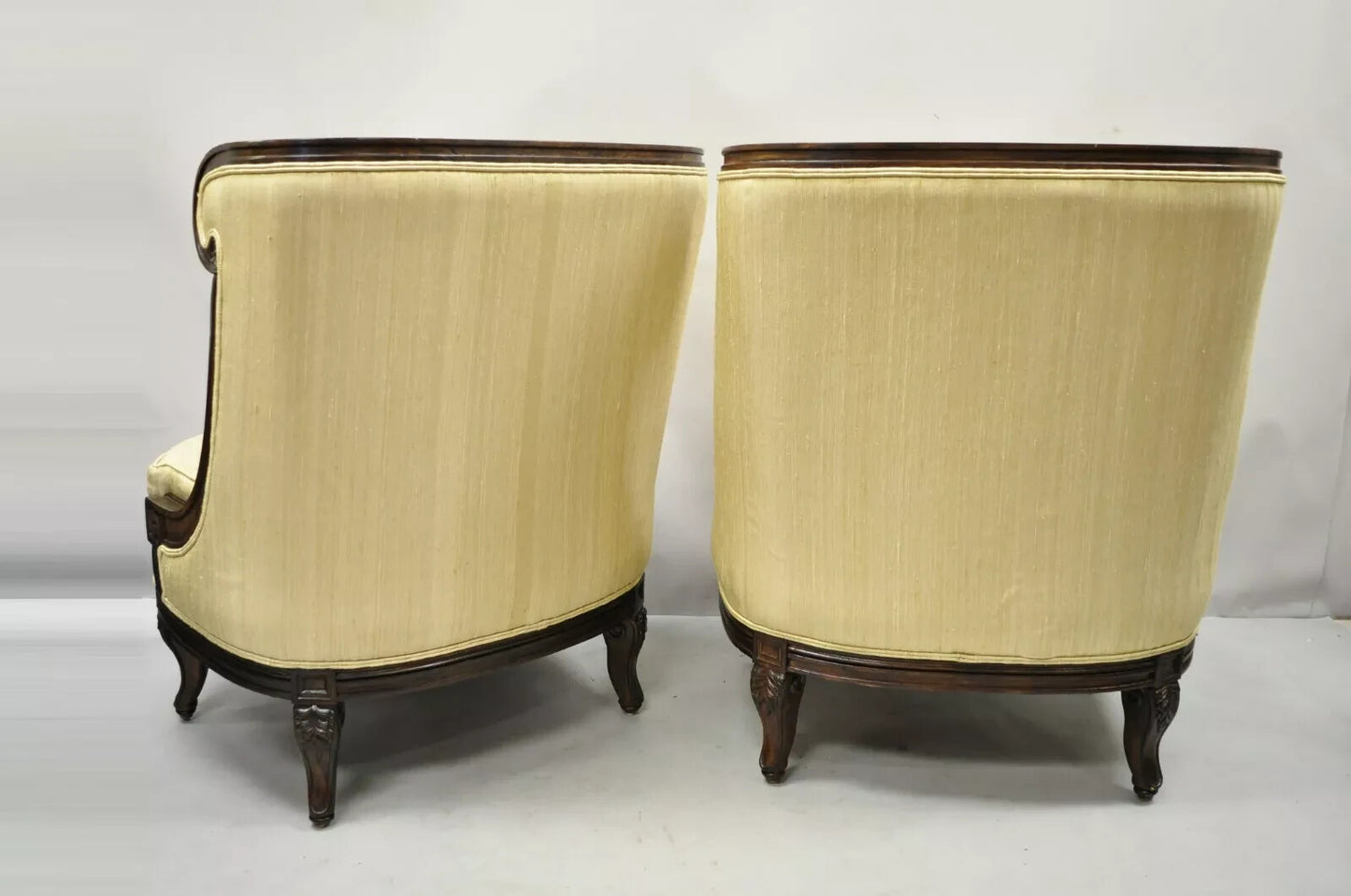 Alexander & Mary John Richard Oversize Barrel Back Lounge Club Chairs - a Pair