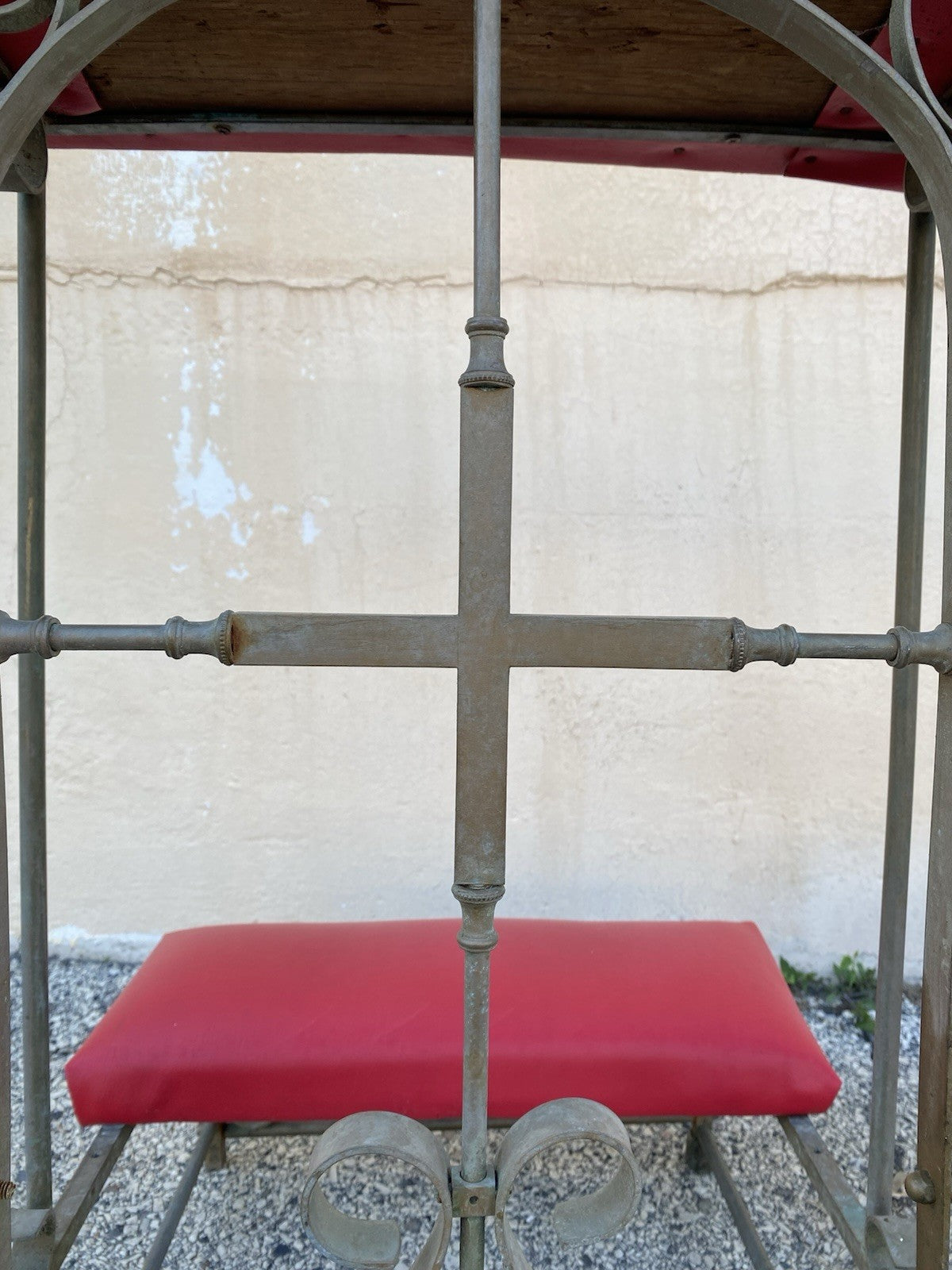 Antique Spanish Gothic Wrought Iron Kneeler Prie Dieu Prayer Benches - a Pair