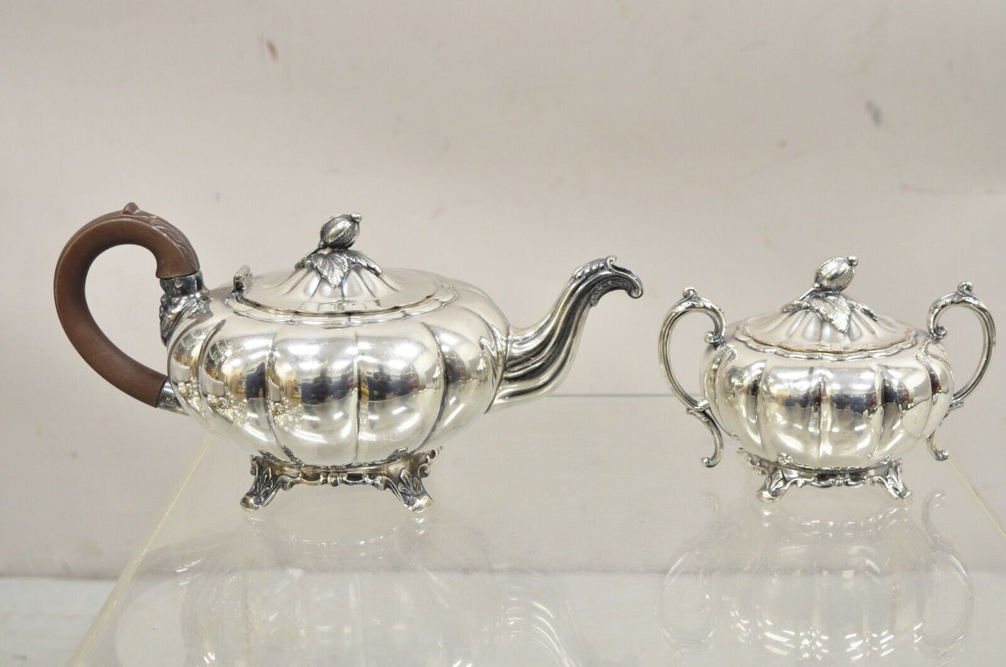 Old English Melon Community Plate Silver Plated Coffee Tea Set - 2 Pc Set