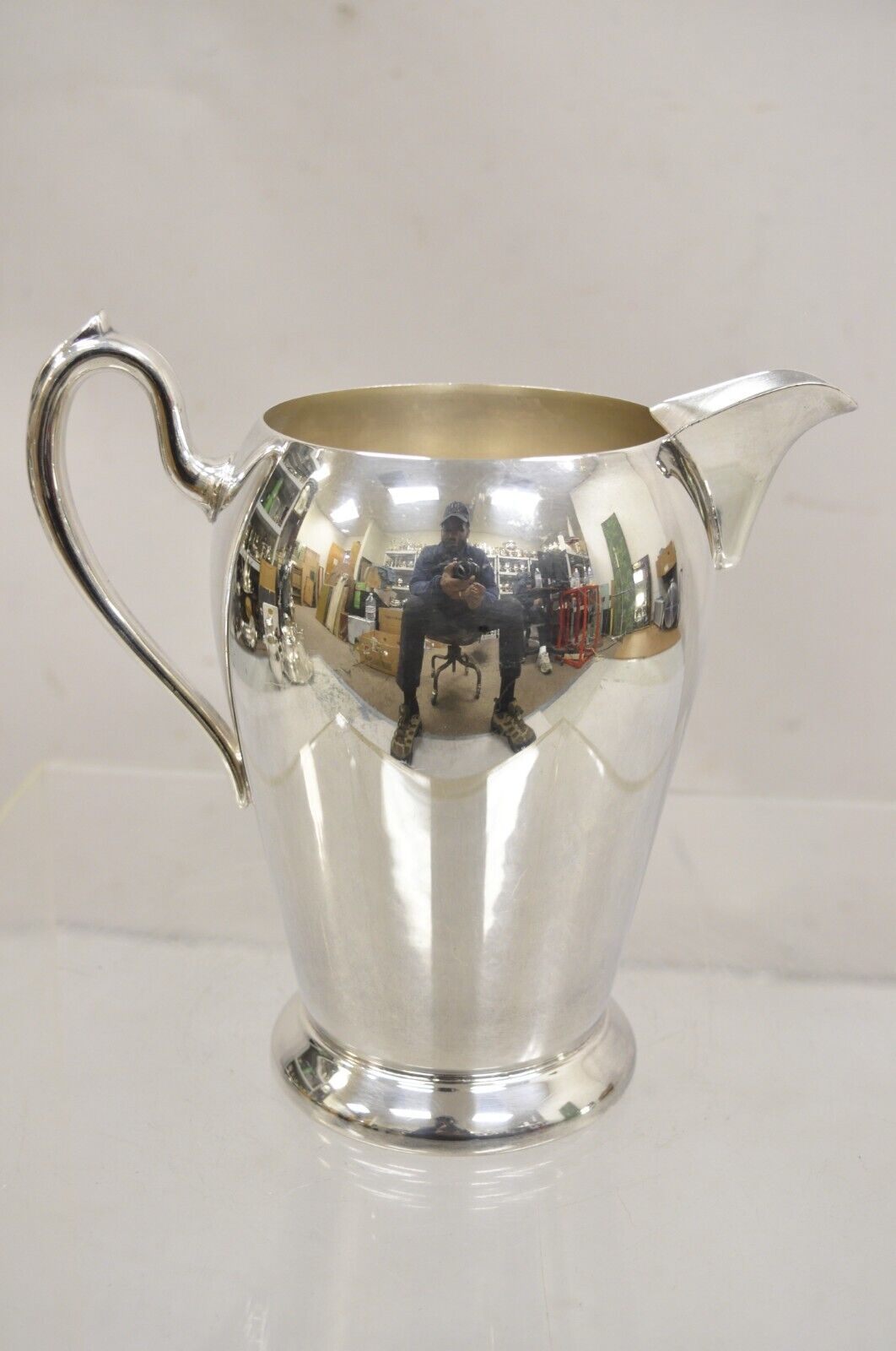 Vintage Academy Art Deco Silver Plated Copper Water Pitcher
