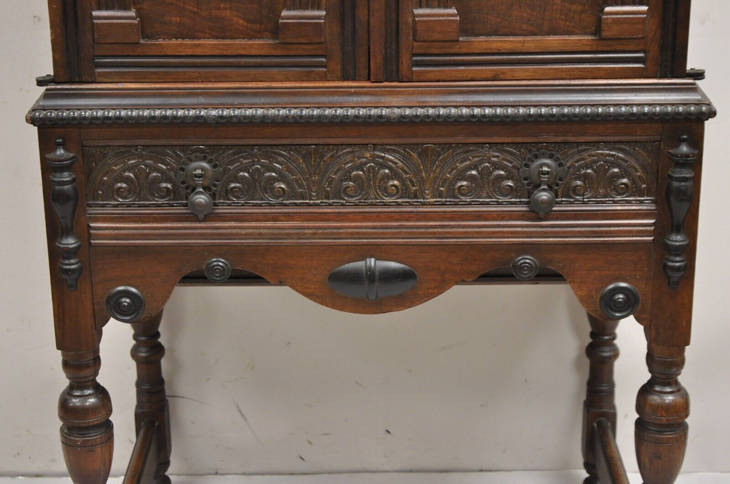 Antique William and Mary Style Walnut Small Radio Cabinet by Radio Art Cabinets