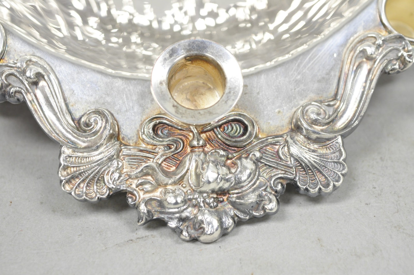 Vintage Sheffield Silver Co. Clam Shell Silver Plated Footed Serving Dish