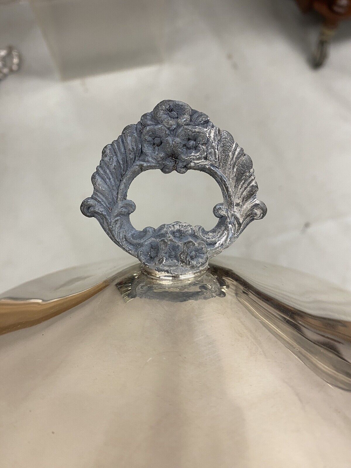 FB Rogers Silver Co 1158 Silver Plated Footed Covered Dish Serving Bowl - a Pair