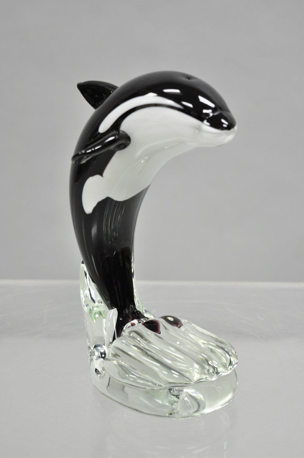 Vinci by Dynasty Glass 9" Modern Orca Killer Whale Sculpture