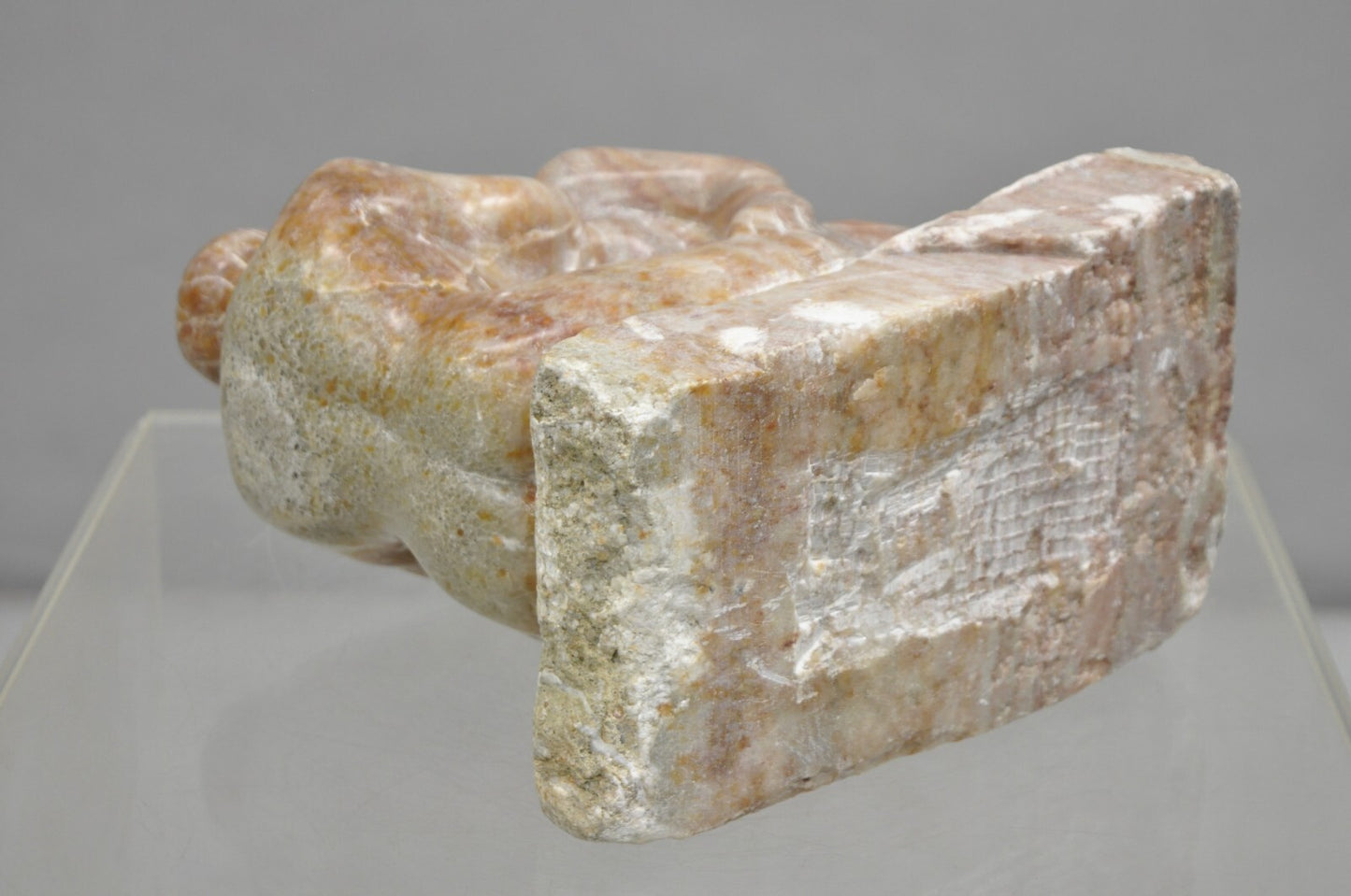 Morton Gaffin "Lovers Embrace" Modernist Carved Alabaster Marble Nude Sculpture