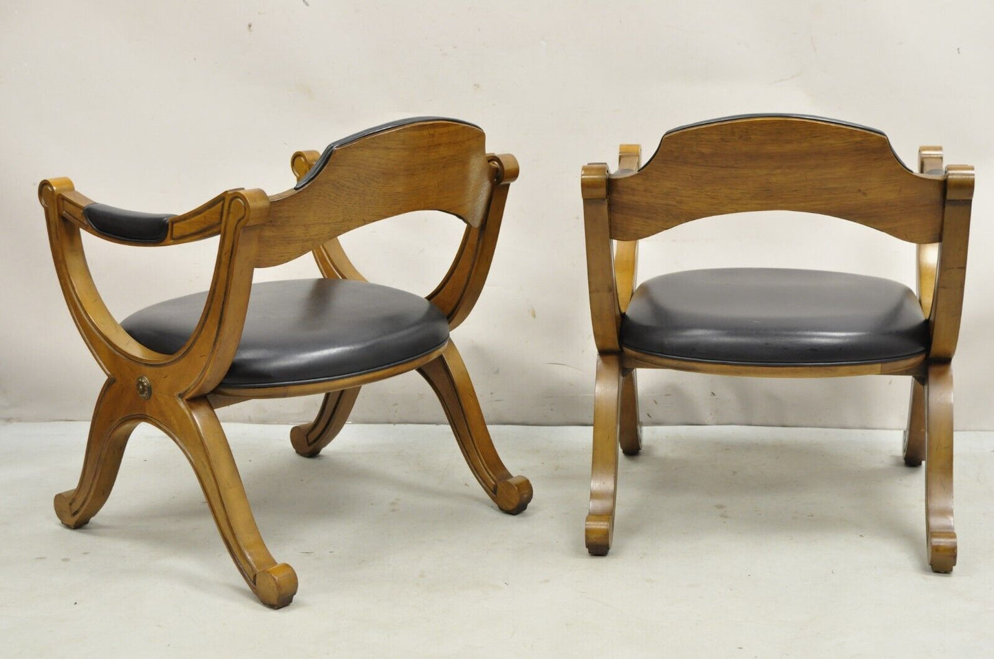 Vintage Drexel Esperanto Mid Century Spanish Style Curule Game Chairs - Set of 6