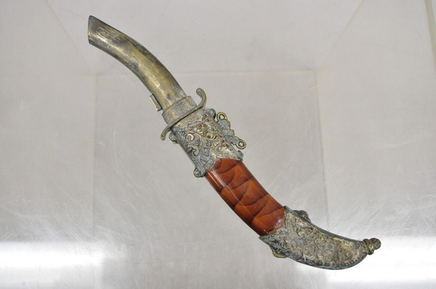 Decorative Persian Arab Decorative Metal Dagger Knife in Sheath