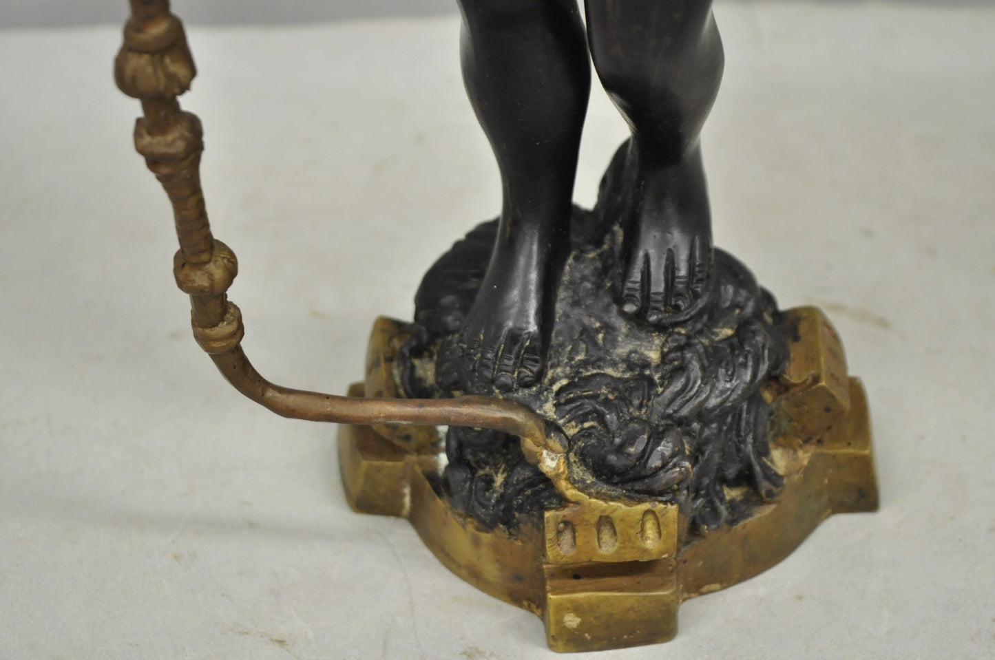 Vintage Moorish Venetian Blackamoor Figural Bronze Candelabra Candle Holder