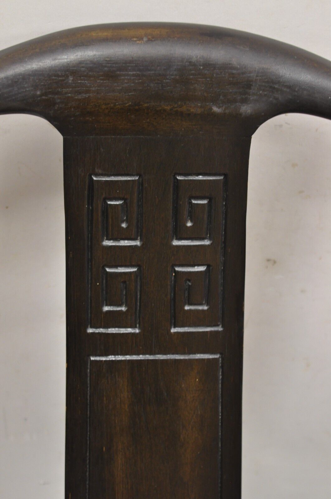 Vintage Chinoiserie Asian Ming Style Solid Wood Carved Dining Chairs - Set of 6
