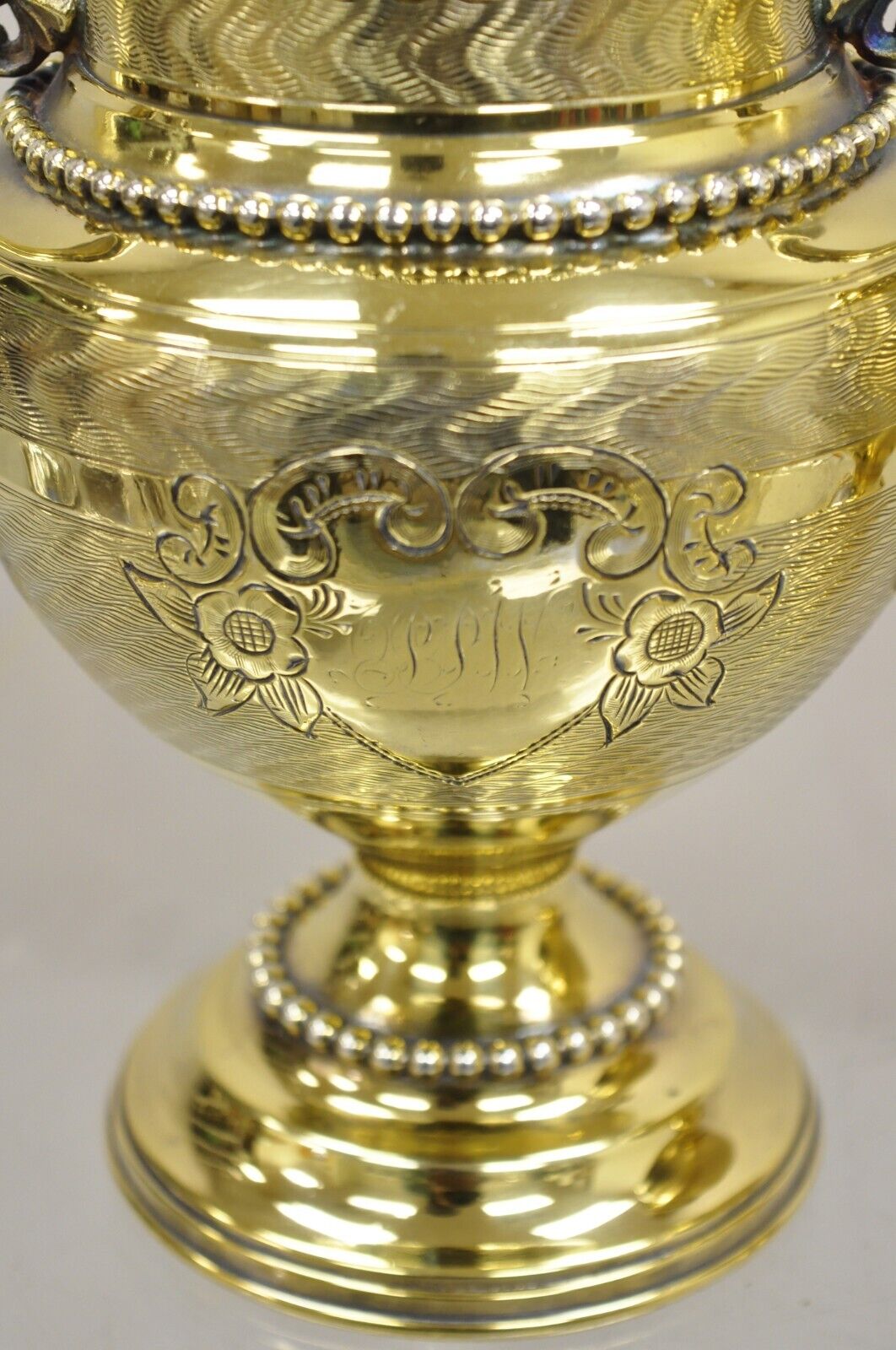 Meriden Victorian Gold Plated Ornate Tea Set w/ "PPW" Monogram - 5 Pc Set