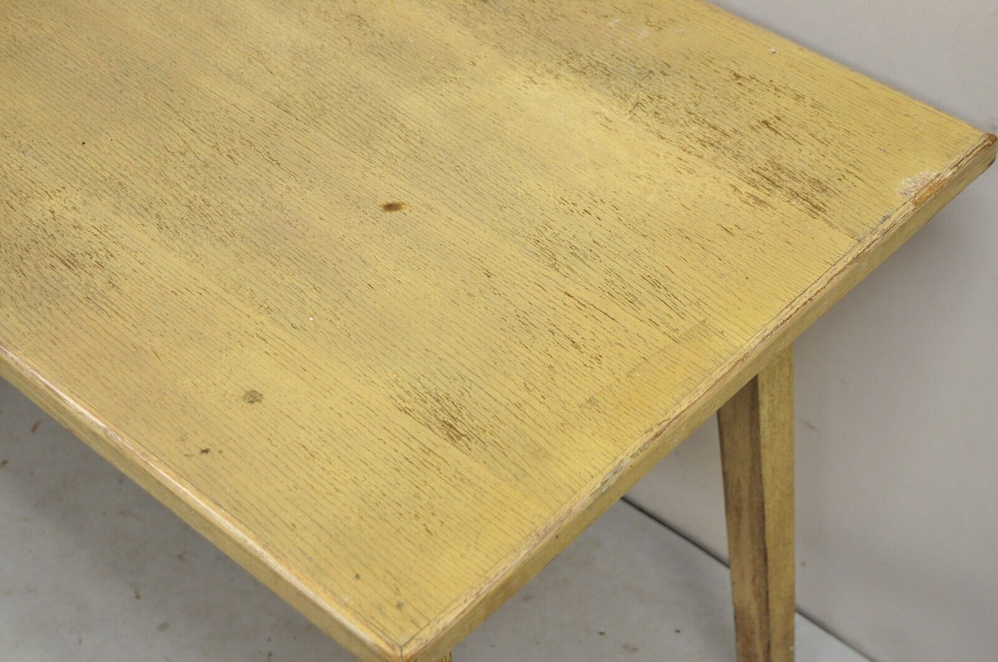 Vintage Mid Century Modern Bleached Mahogany Long Narrow Dining Potting Table