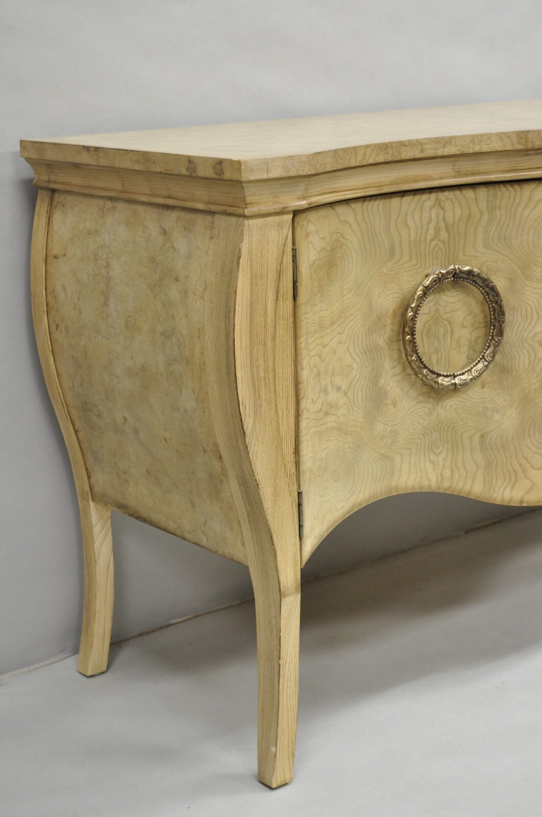 Insignia Drexel Heritage Italian Provincial Burl 2 Door Bombe Cabinet Commode