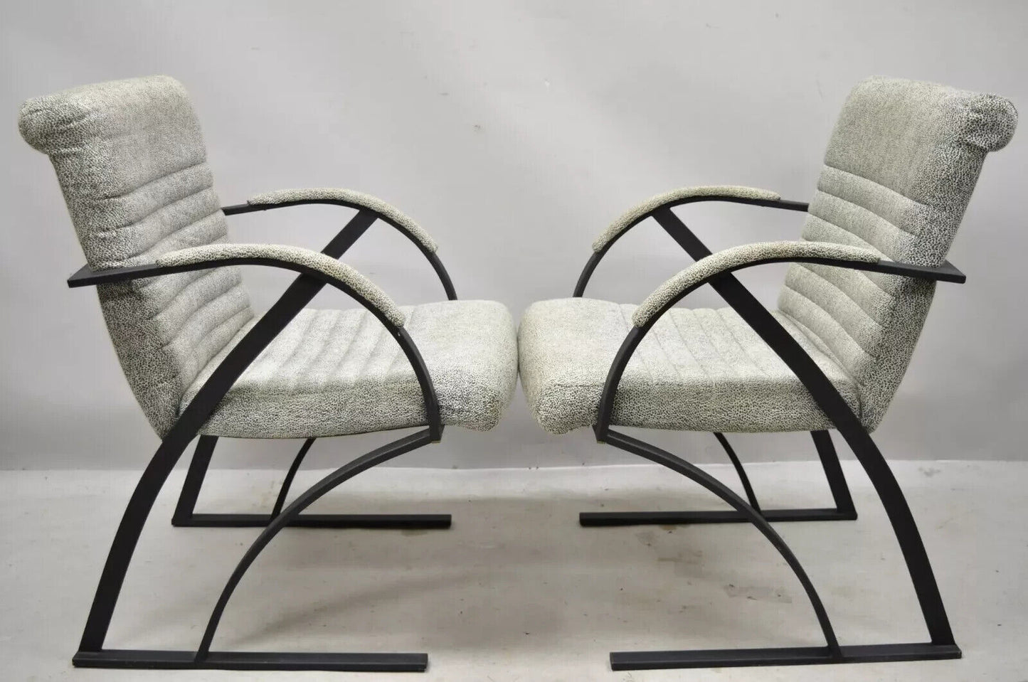 Vintage Mid Century Art Deco Metal Lounge Arm Chairs by Cal-Style (B) - a Pair
