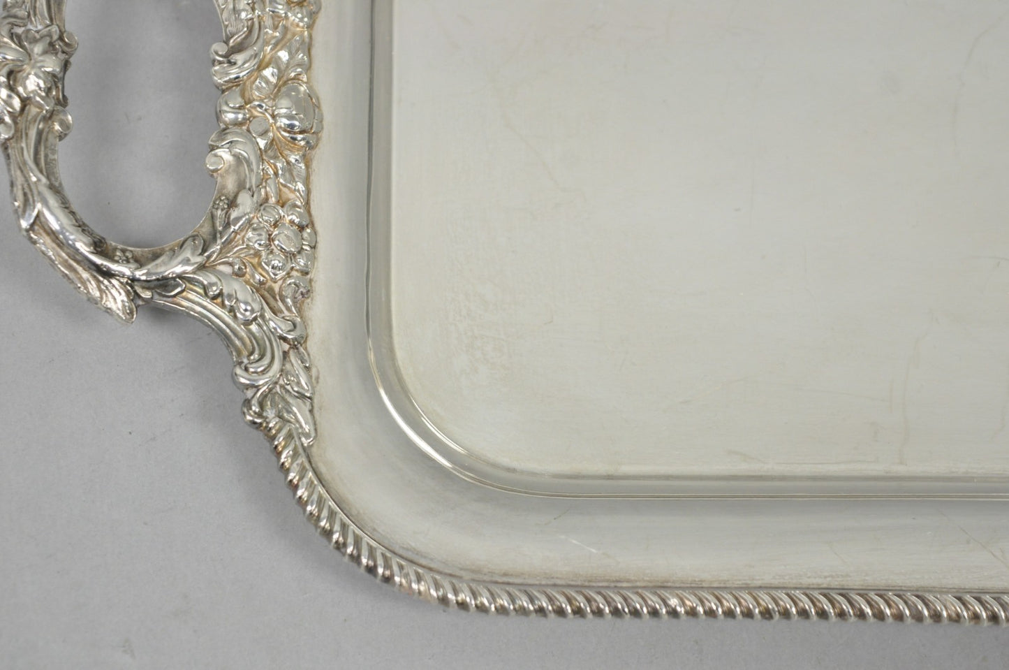 Vintage Barker Ellis English Regency Narrow Silver Plated Serving Dish Bar Tray