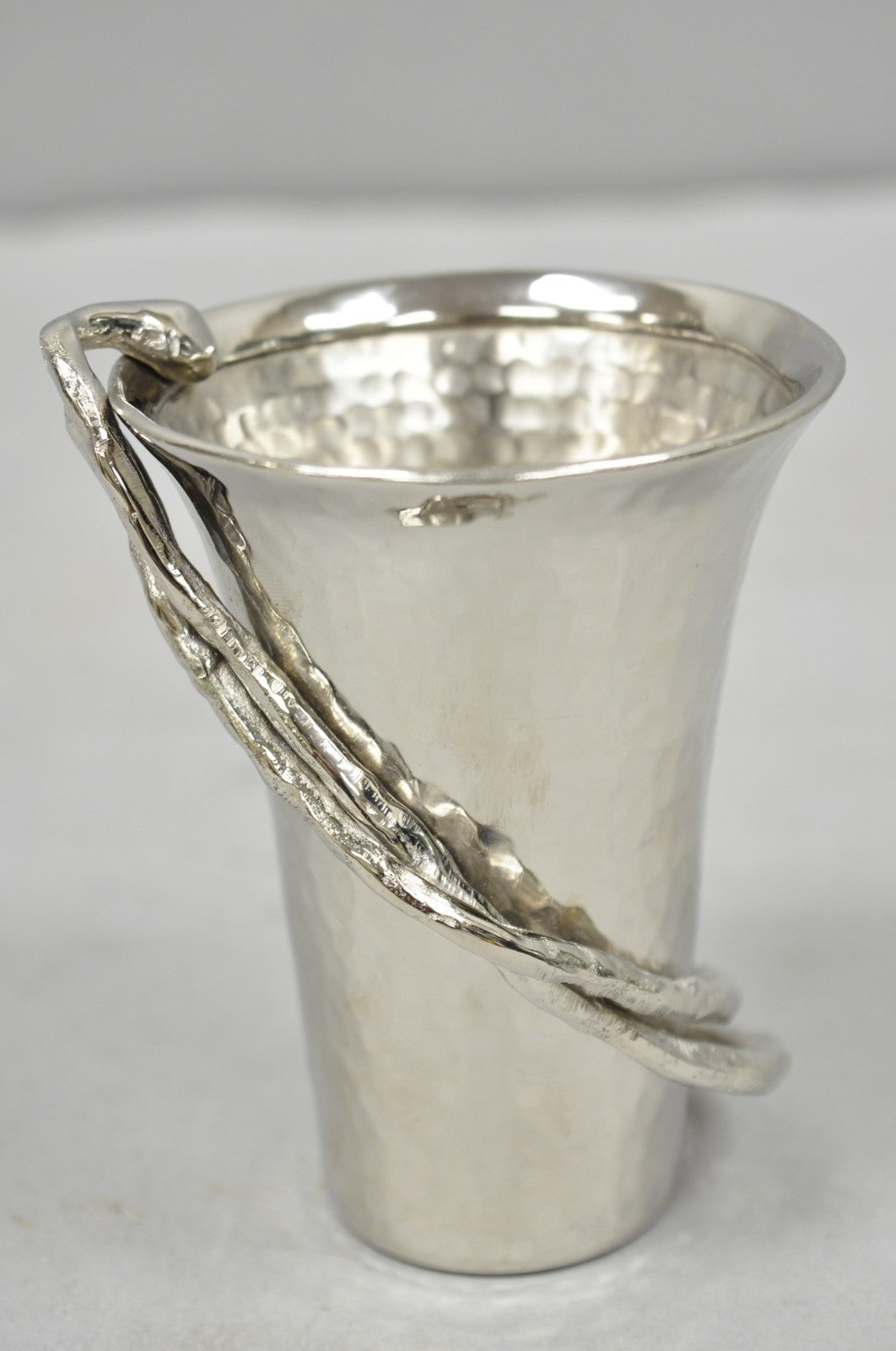 Michael Aram Twig Hand Hammered Stainless Steel Silver Plated Small Goblet Cup
