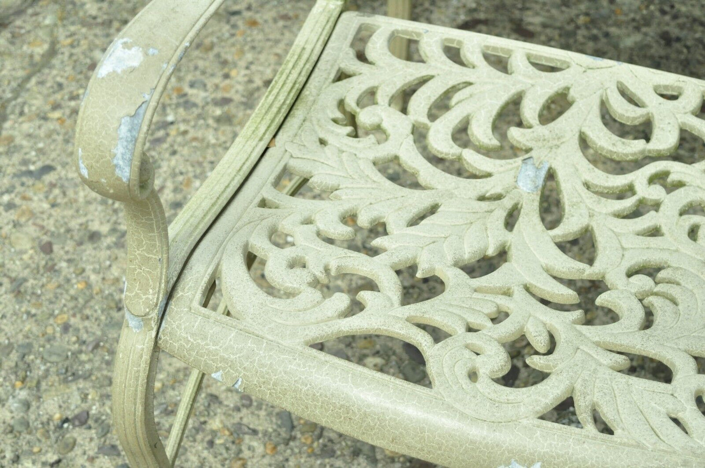 Cast Aluminum Leafy Scroll Outdoor Patio Dining Arm Chairs - Set of 4