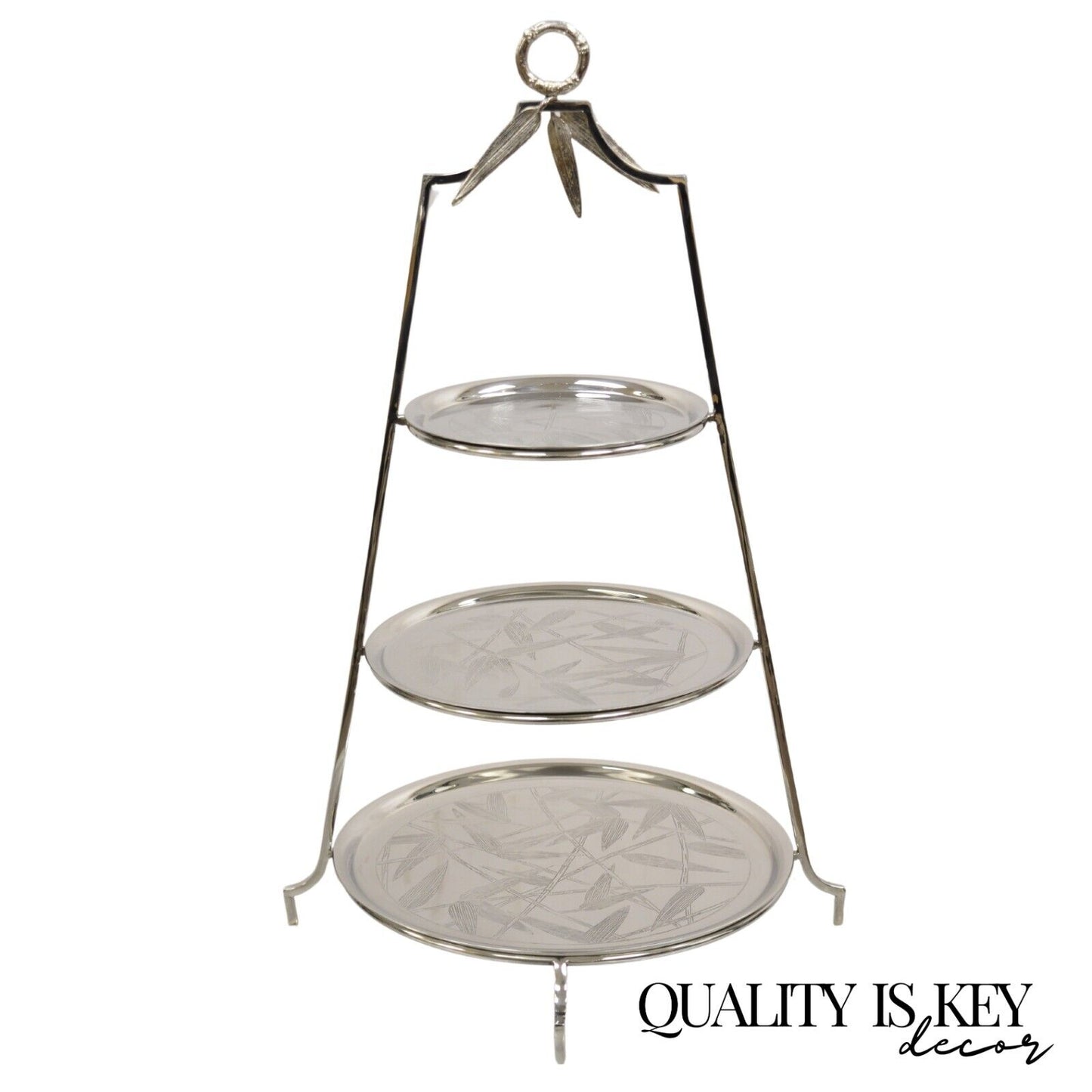 Michael Aram Hollywood Regency Silver Plated 3 Tier Pastry Display Stand