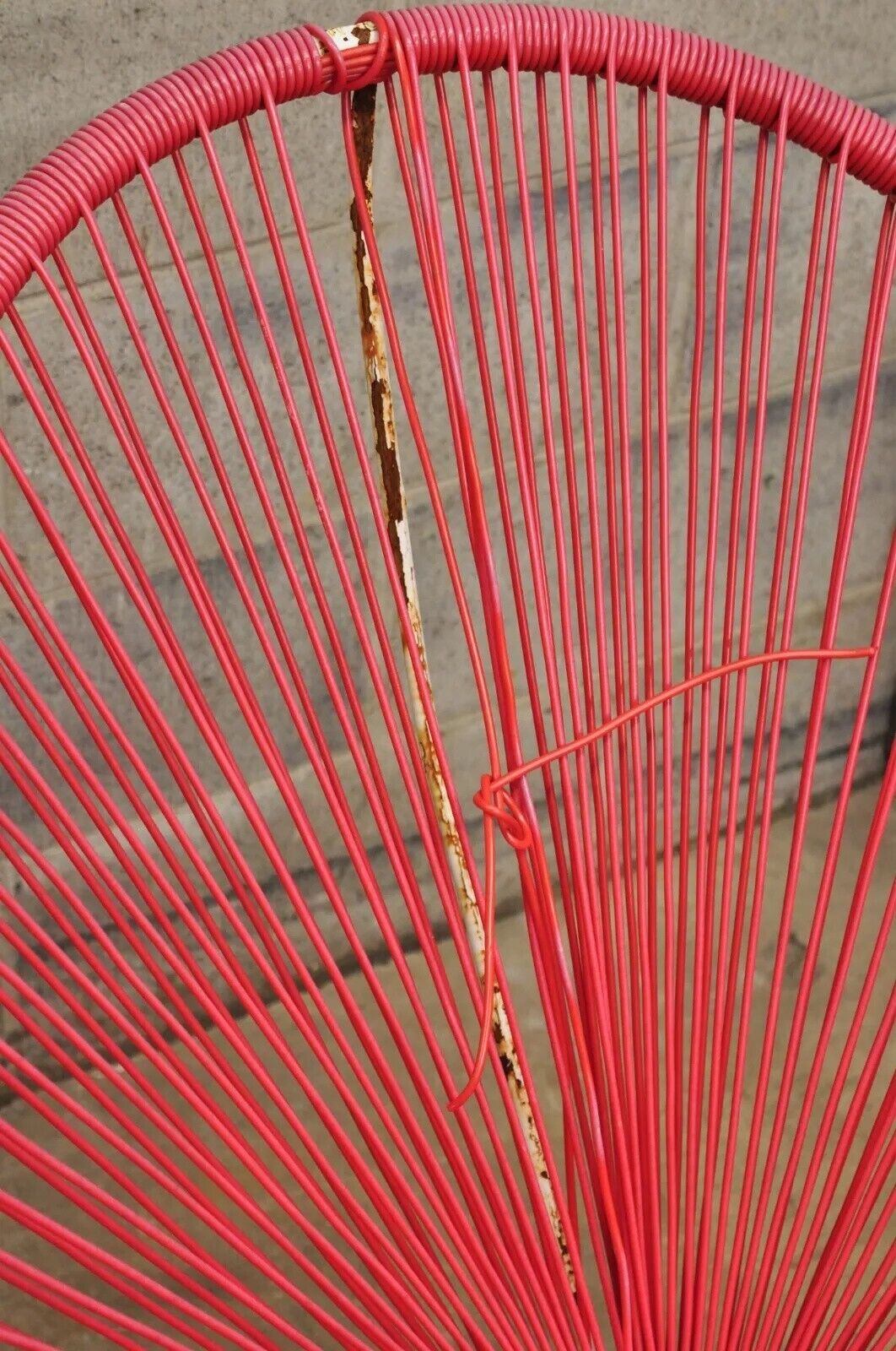 Vintage Mid Century Modern Vinyl Rope Hoop Wrought Iron Acapulco Chairs - a Pair