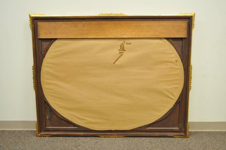 Vintage Italian Regency Gold Gilt Carved Wood Florentine Rectangular Wall Mirror