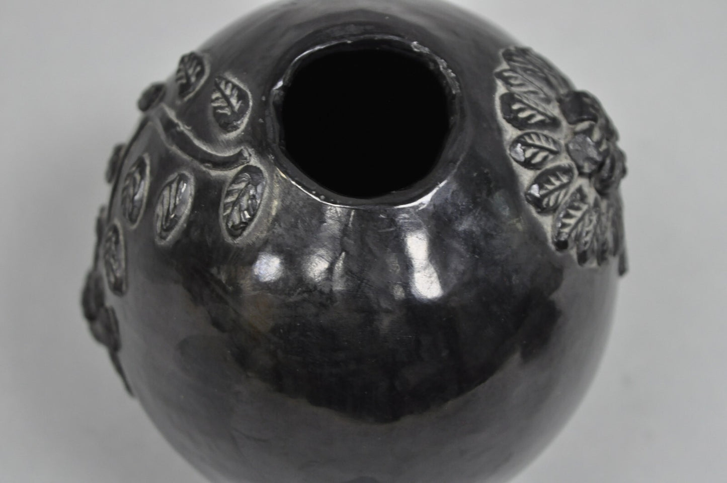 Dona Rosa Barro Negro Black Pottery 5" Flower Bud Vase Mexico Mid Century Modern