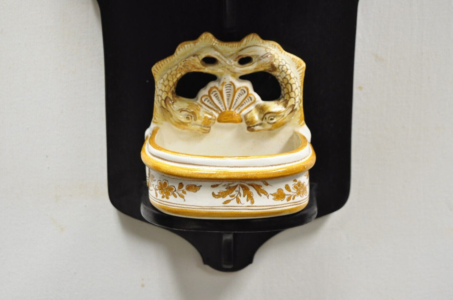 Vintage French Country Lavabo Italian Porcelain Painted Wall Washbasin Sink