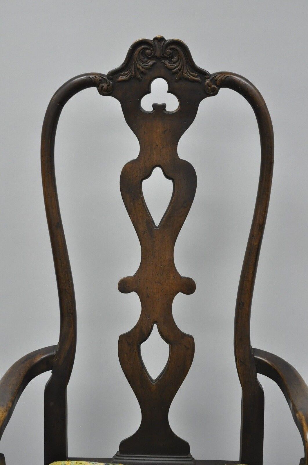Vintage Italian Baroque Swedish Rococo Style High Back Dining Arm Chairs - Pair