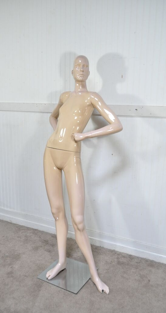 Vintage Female Woman Fiberglass Full Mannequin Dress Form Display on Stand