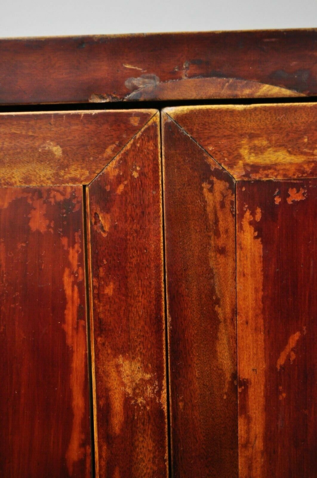 Antique Asian Red Lacquer Oriental Chinese Marriage Wedding Cabinet Wardrobe