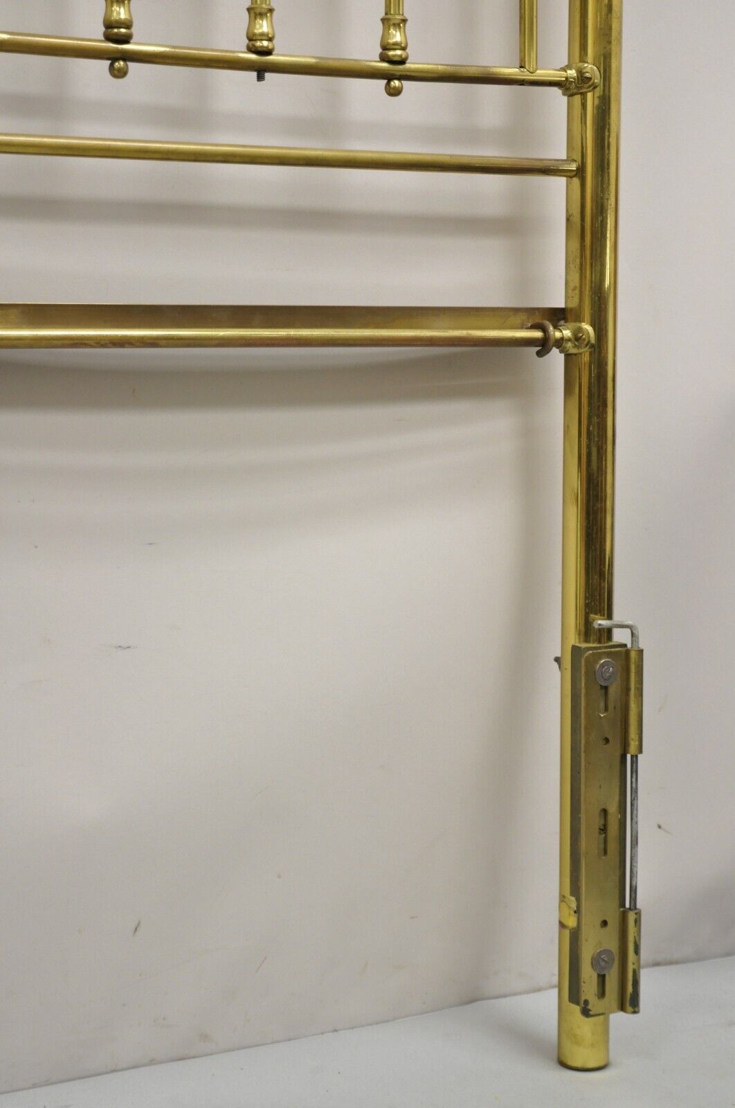 Vintage Victorian Style Brass Scrolling "Shaking Hands" King Size Bed Headboard