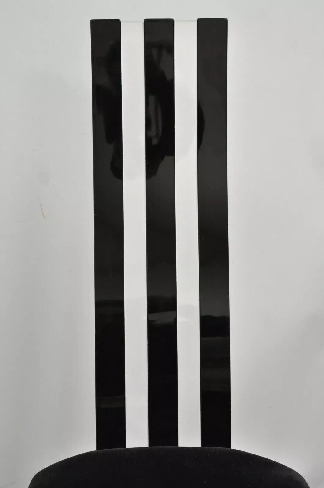 Vintage Black and Clear Lucite High Back Sculptural Dining Chairs - Set of 4