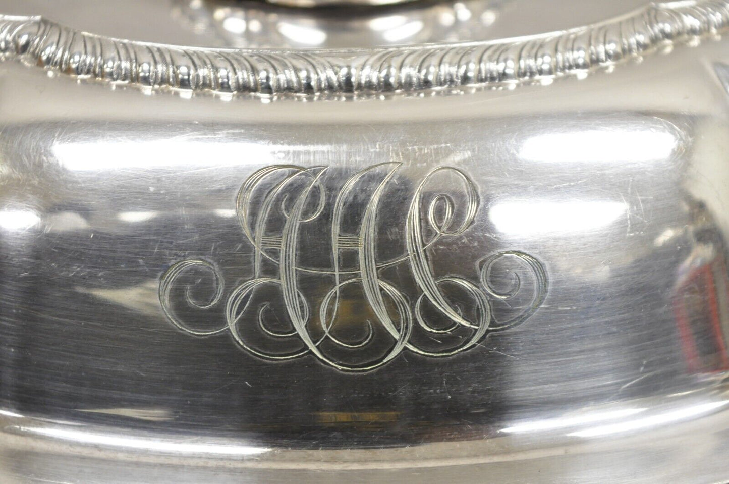 Antique GM Co Victorian Silver Plated Covered Vegetable Dish Serving Platter