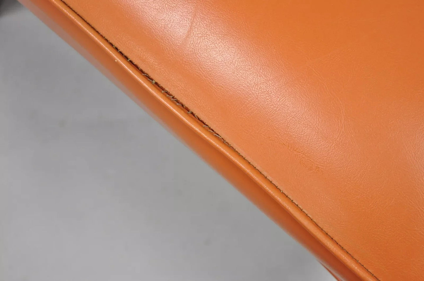 Vintage Mid Century Modern Walnut Jens Risom Style Orange Lounge Chairs -a Pair