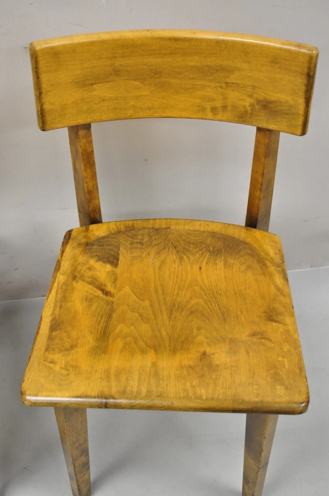 Vintage Gunlocke Mid Century Modern Maple Wood Side Chairs - a Pair