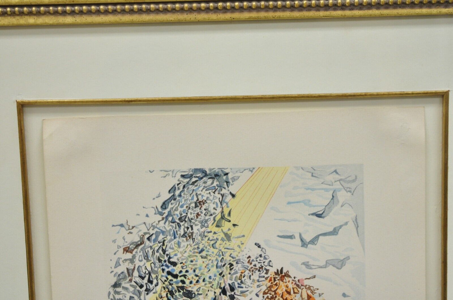 Vintage Salvador Dali Divine Comedy The Dust of Souls Woodcut Print Framed