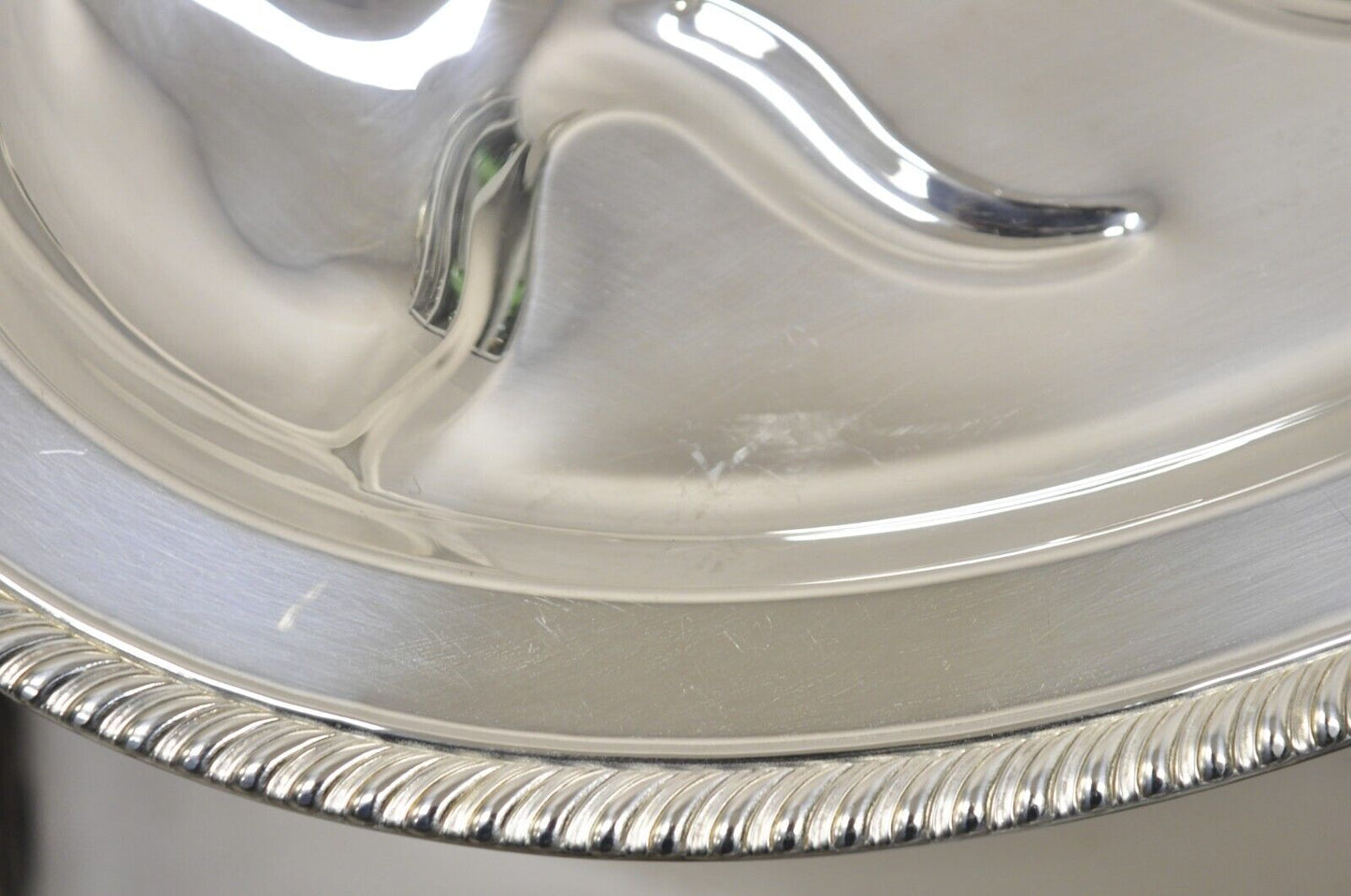 Vintage Victorian Style Silver Plated Meat Cutlery Oval Silver Platter Tray