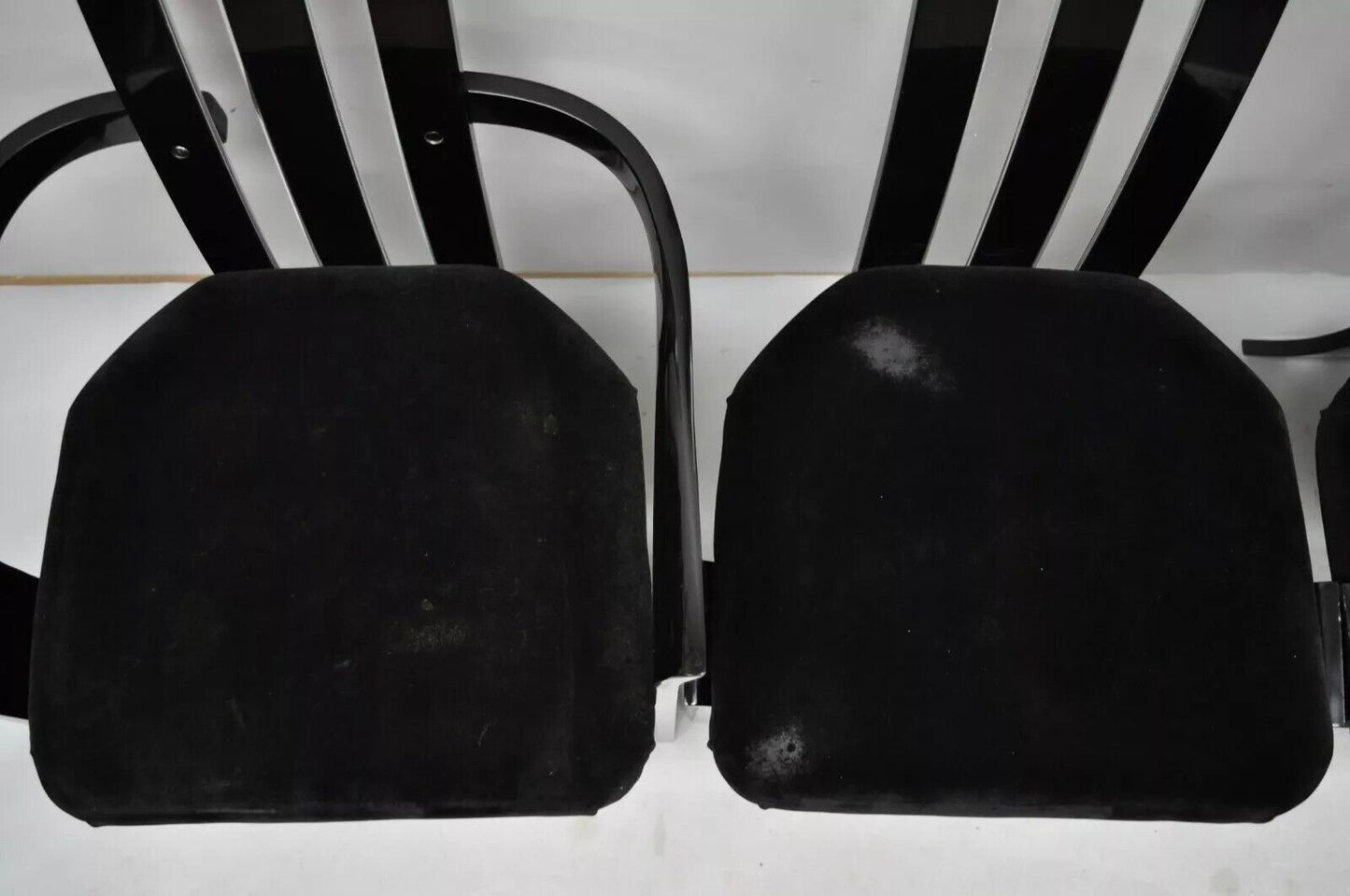 Vintage Black and Clear Lucite High Back Sculptural Dining Chairs - Set of 4