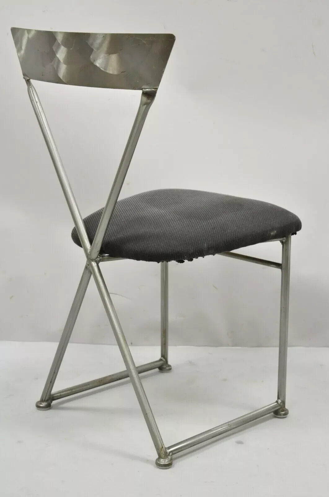 Shaver Howard Italian Modernist Brushed Steel Metal Dining Chairs - Set of 4