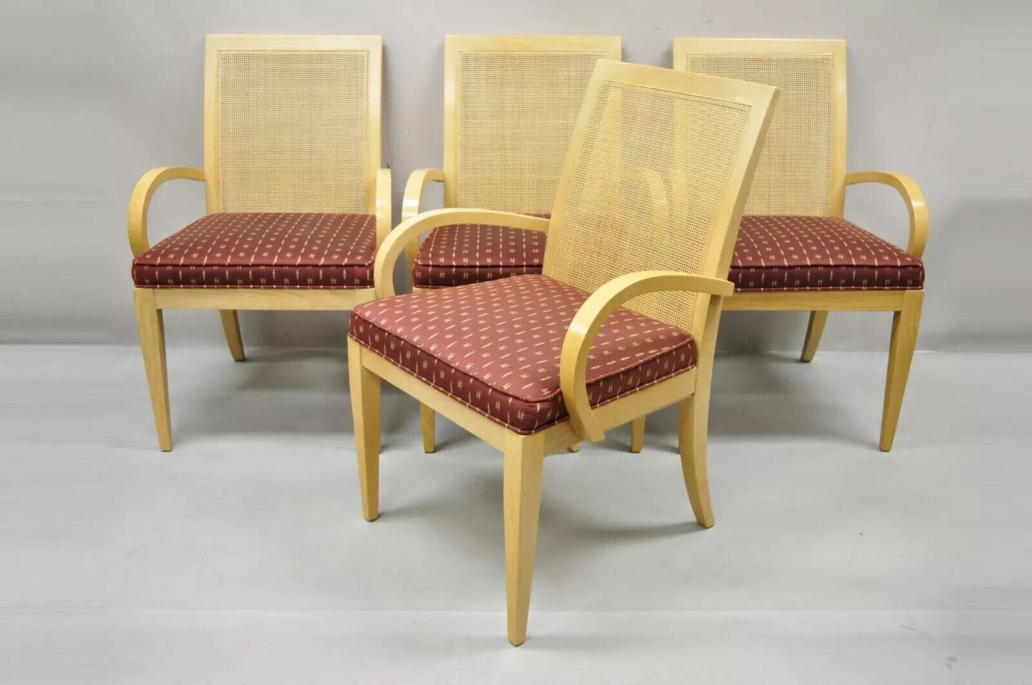 Drexel Heritage Studio Contemporary Modern Blonde Wood Dining Set Table 4 Chairs