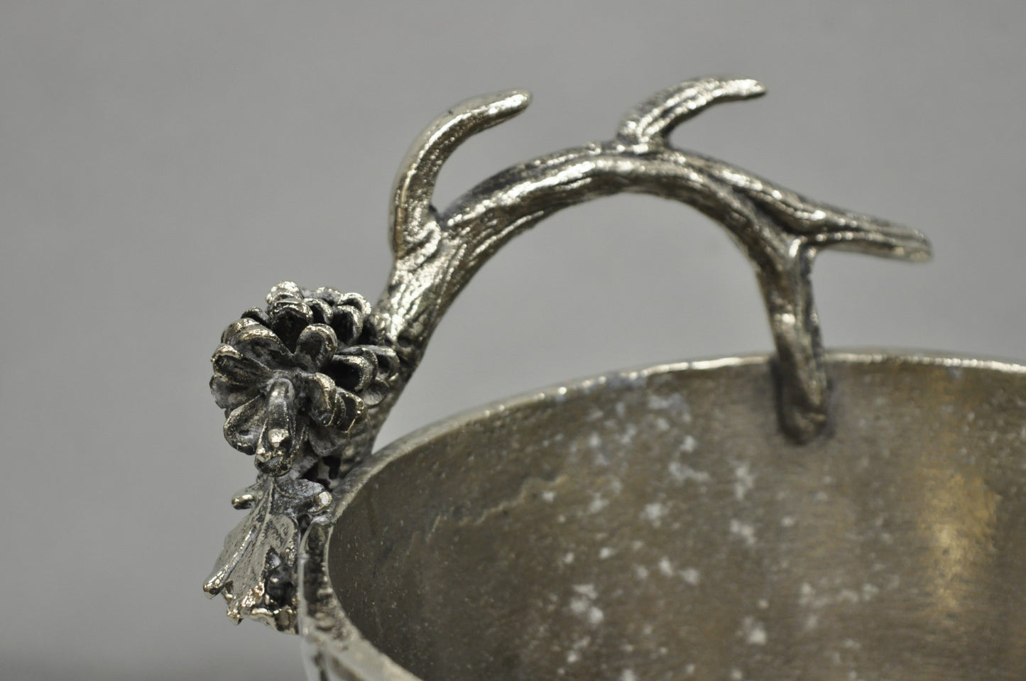 Hollywood Regency Faux Bois Silver Plated Antler Branch Chiller Bucket Mud Pie