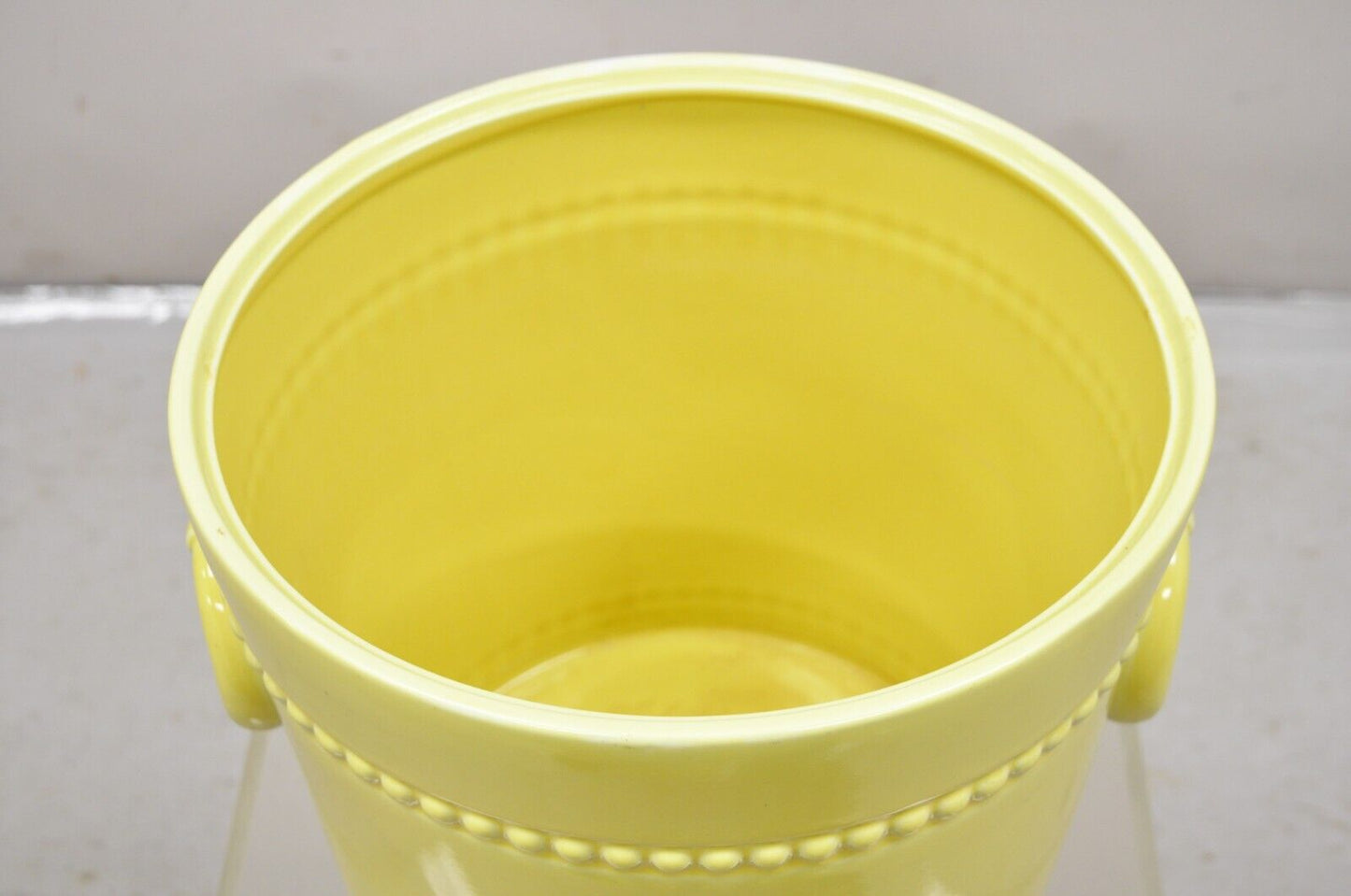 Carbone Chinoiserie Chinese Yellow Pottery Porcelain Large Garden Planter Pot