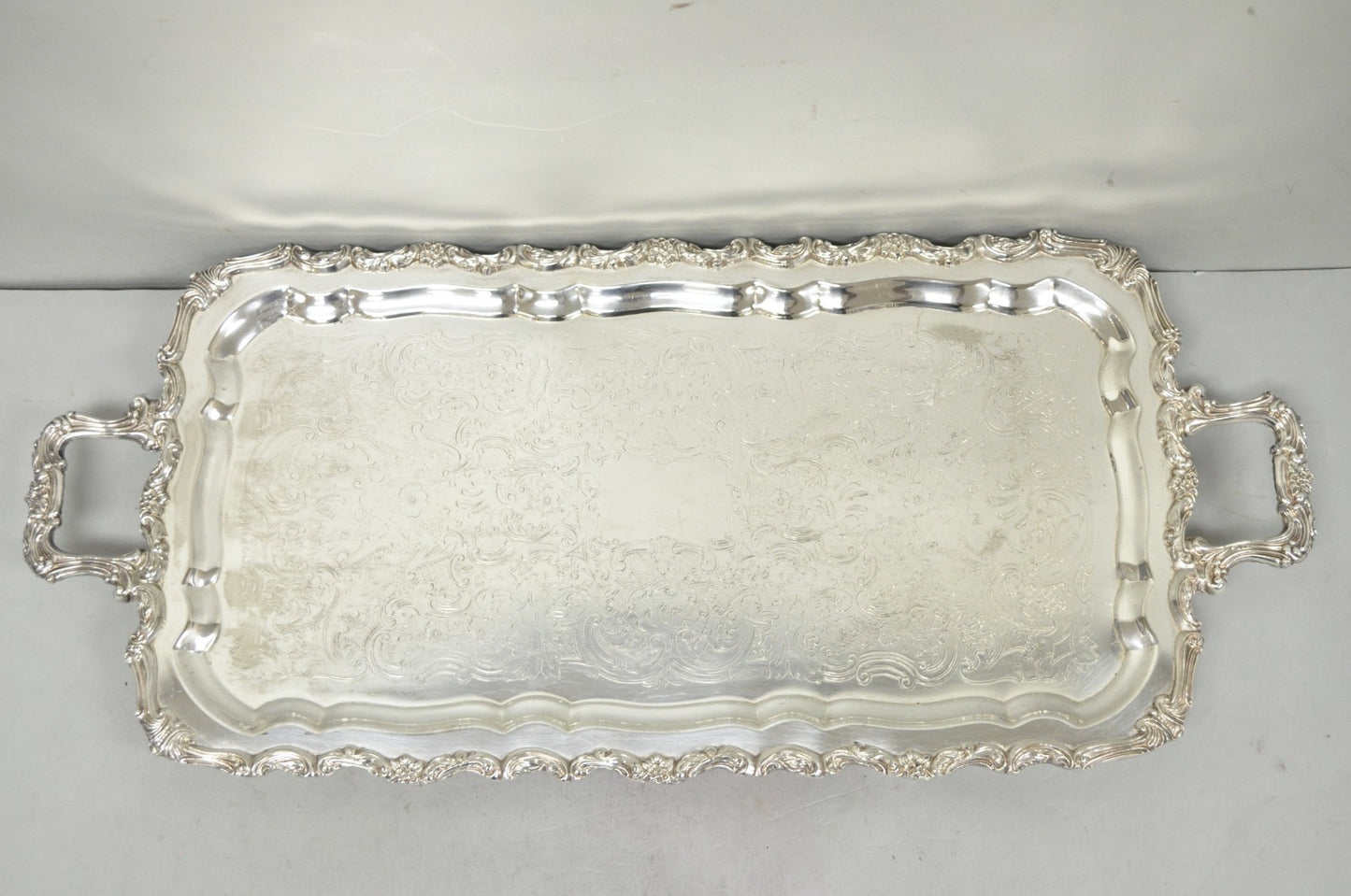 Vintage Taunton Statehouse Victorian Silver Plated Narrow Serving Platter Tray