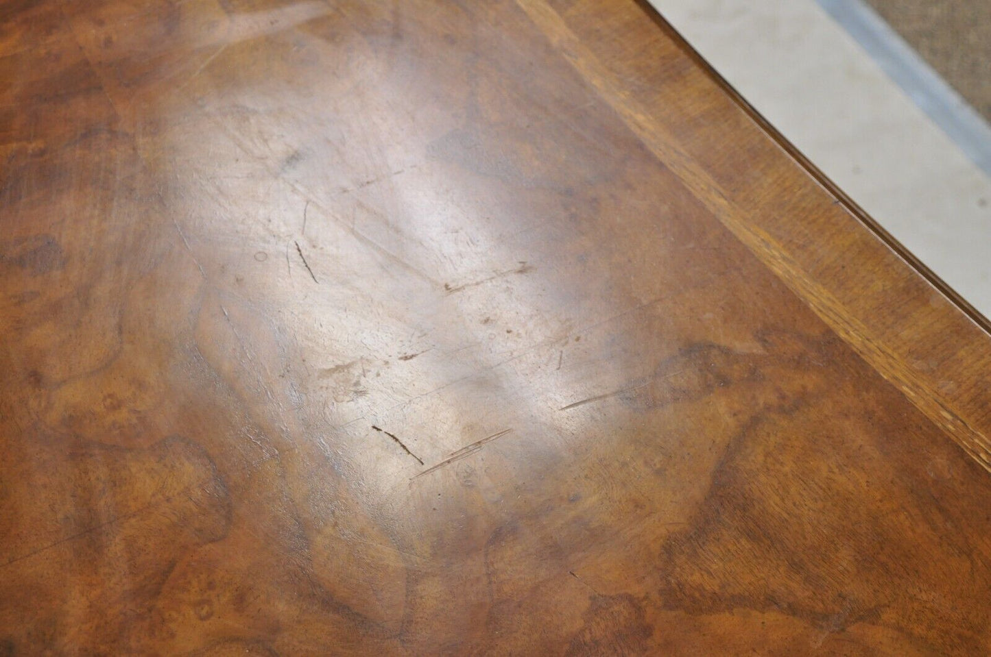 Drexel Heritage Georgian Chippendale Style Inlaid Mahogany Executive Office Desk