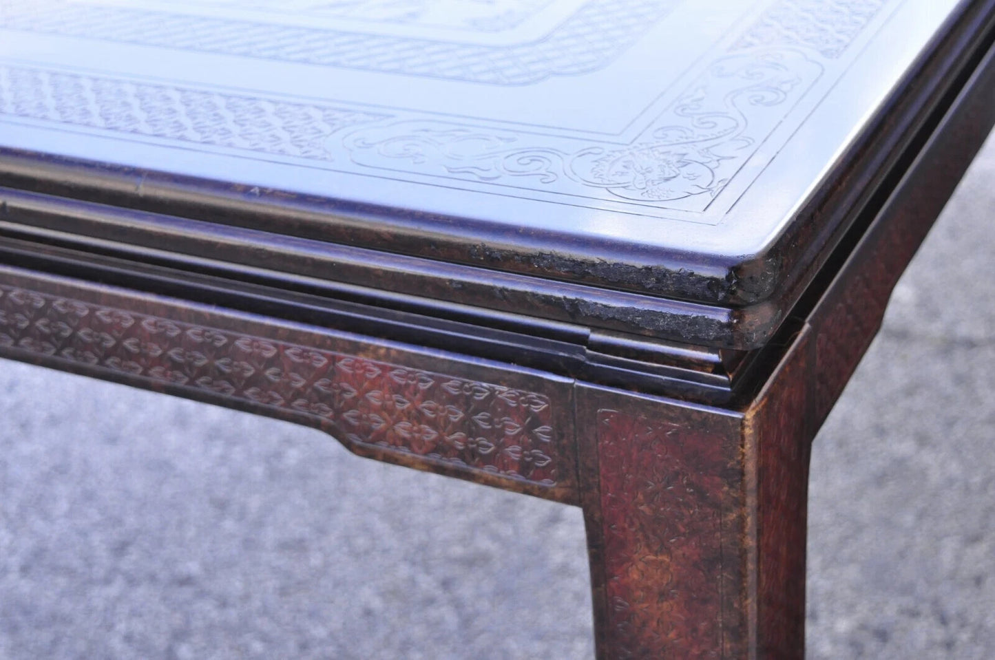 Mario Buatta for John Widdicomb Faux Tortoiseshell Chinoiserie Dining Table