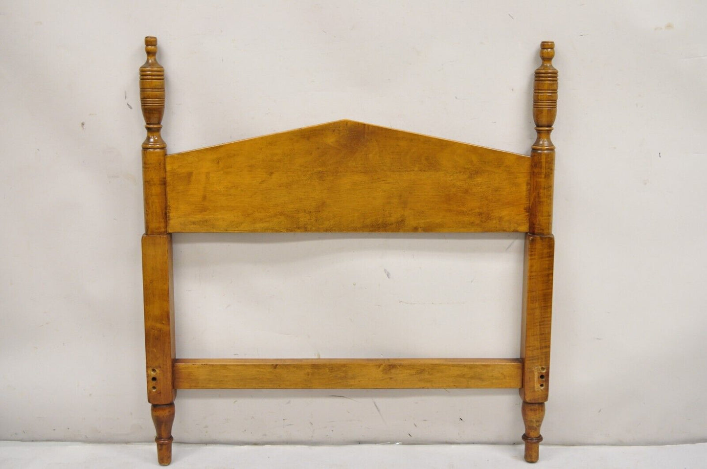 Antique Hitchcock Style Maple Wood Single Twin Bed Frames w/ Urn Finial - a Pair