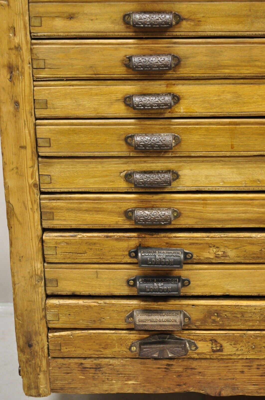 Fred K. Ullmer London Double 32 Drawer Map Makers Flat File Printers Cabinet