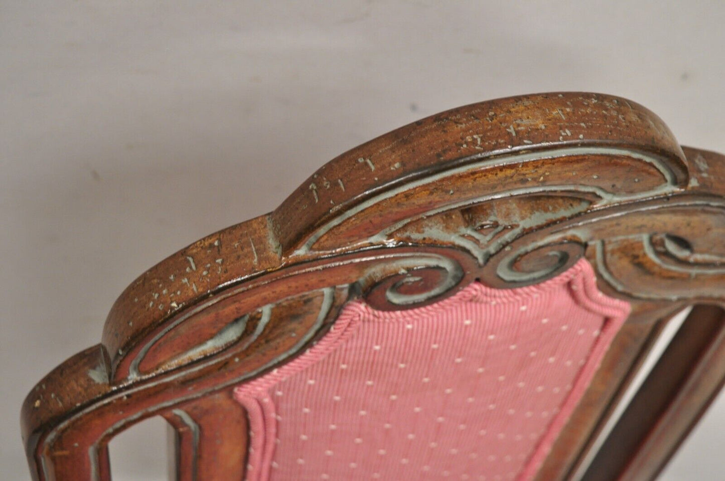 Vintage Italian Hollywood Regency Pretzel Back Walnut Dining Chairs - Set of 6