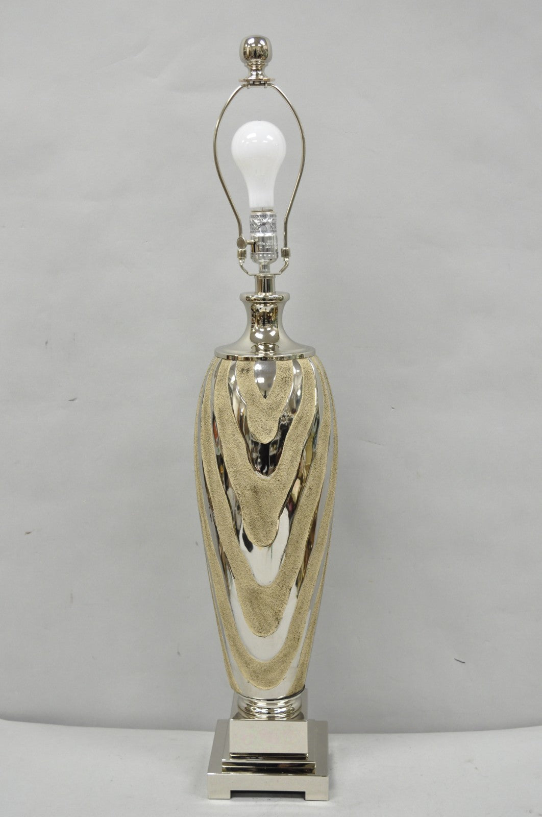 Contemporary Modern Silver & Gold Ceramic "Allegheny" Table Lamp by Uttermost